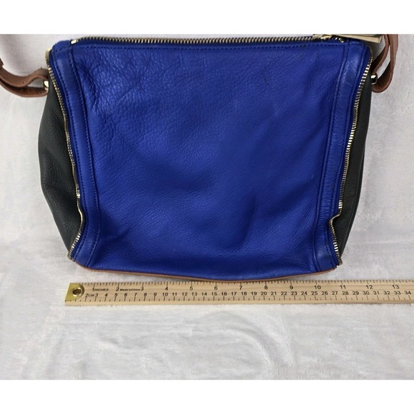Kelsi Dagger Crossbody Bag Leather Womens Small Purse Handbag Blue Green Tan Zip - Picture 7 of 7